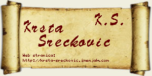 Krsta Srećković vizit kartica